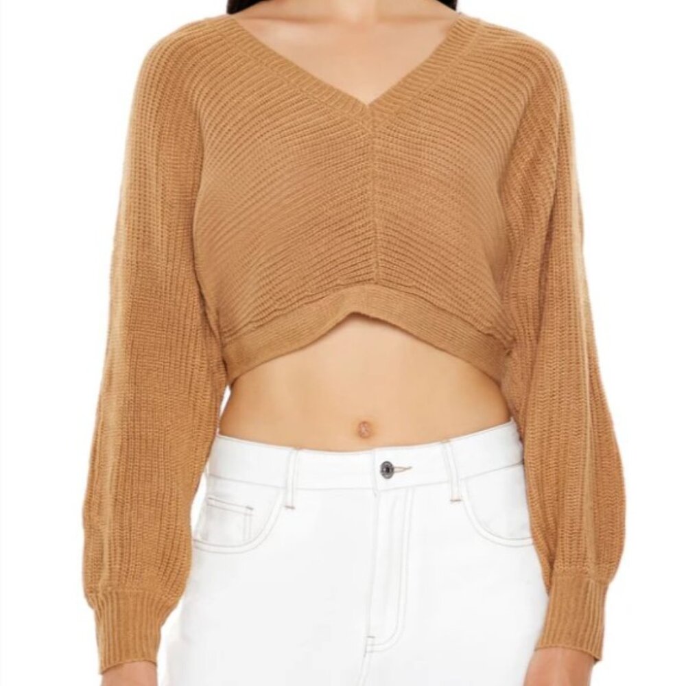 Open-Back Cropped Sweater - Size Small - Picture 5 of 7